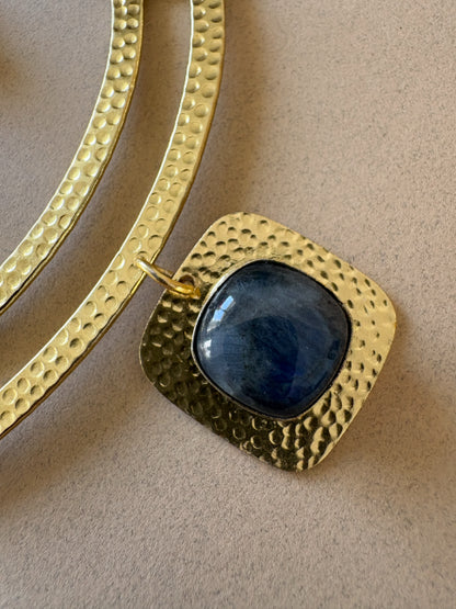 Nishitha Labradorite 18K Gold-Plated Brass Necklace Set