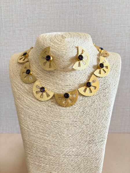 Aaradhya amethyst 18K Gold-Plated Brass Choker Set