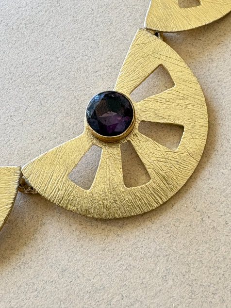 Aaradhya amethyst 18K Gold-Plated Brass Choker Set