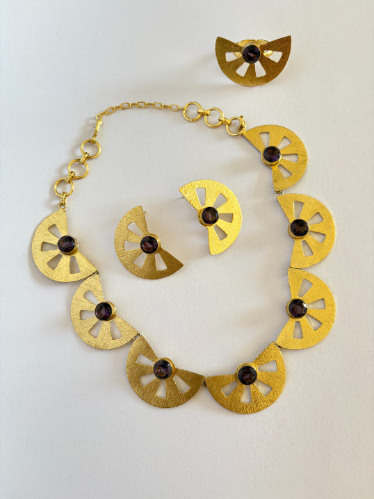 Aaradhya amethyst 18K Gold-Plated Brass Choker Set
