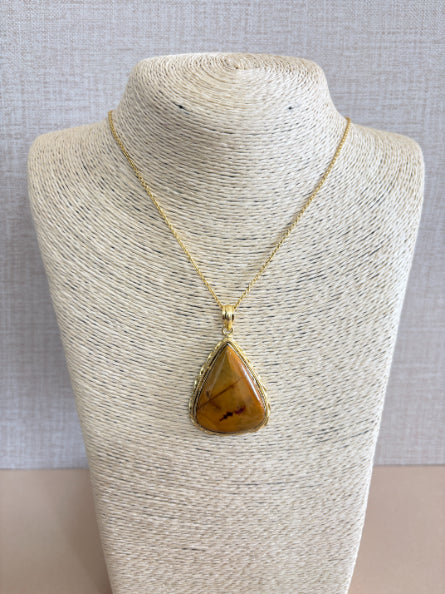 Bhumi Mookaite Jasper 18K Gold-Plated Brass Neckpiece