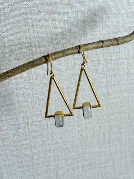 Tara Moonstone 18K Gold-Plated Brass Earrings