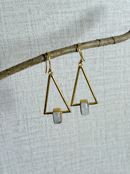 Tara Moonstone 18K Gold-Plated Brass Earrings