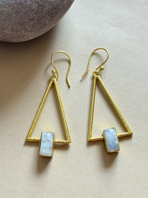Tara Moonstone 18K Gold-Plated Brass Earrings