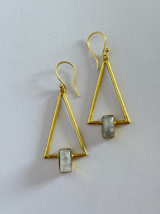 Tara Moonstone 18K Gold-Plated Brass Earrings