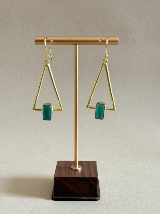 Tara Green Onyx 18K Gold-Plated Brass Earrings