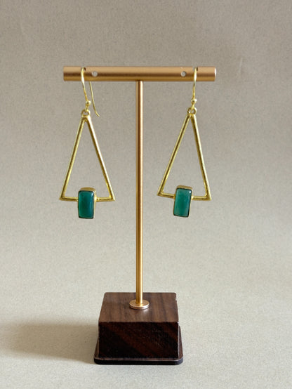 Tara Green Onyx 18K Gold-Plated Brass Earrings