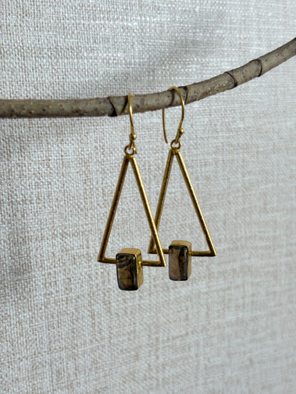 Tara Labradorite 18K Gold-Plated Brass Earrings