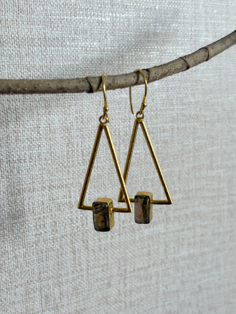 Tara Labradorite 18K Gold-Plated Brass Earrings