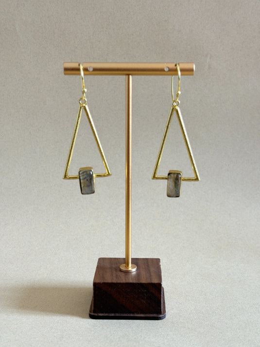Tara Labradorite 18K Gold-Plated Brass Earrings