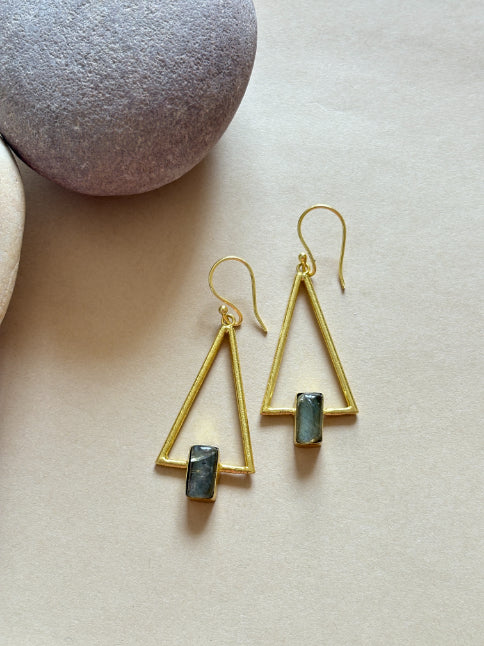 Tara Labradorite 18K Gold-Plated Brass Earrings