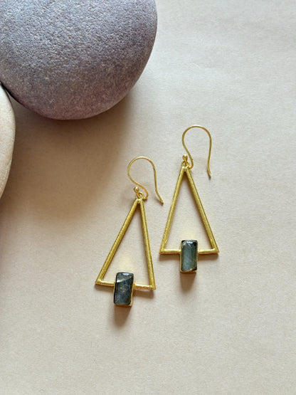 Tara Labradorite 18K Gold-Plated Brass Earrings