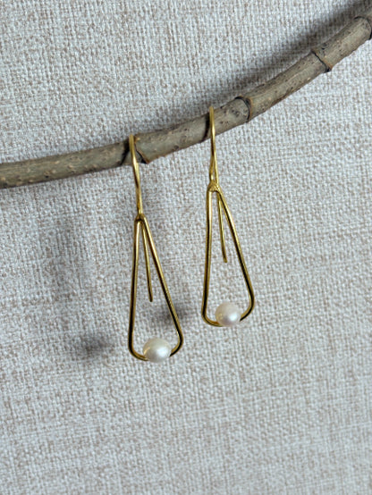 Riva Freshwater pearl 18K Gold-Plated Brass Earrings