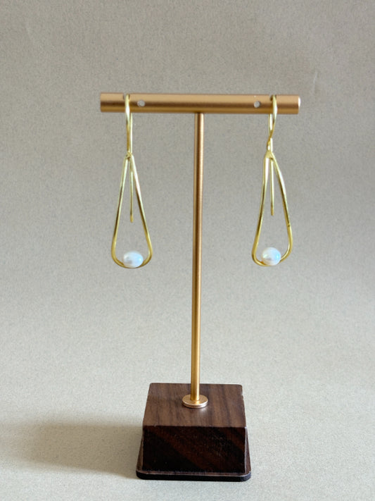 Riva Freshwater pearl 18K Gold-Plated Brass Earrings