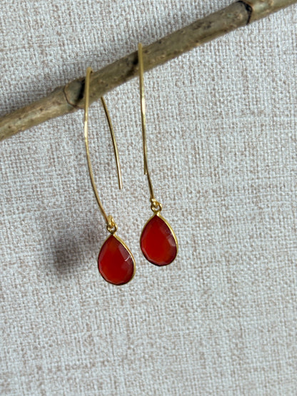 Vera Carnelian 18K Gold-Plated Brass Earrings