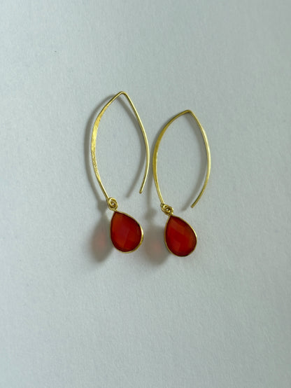 Vera Carnelian 18K Gold-Plated Brass Earrings