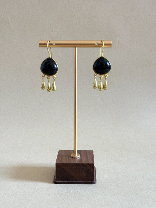 Ira Black Onyx 18K Gold-Plated Brass Earrings