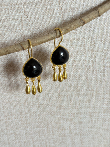 Ira Black Onyx 18K Gold-Plated Brass Earrings