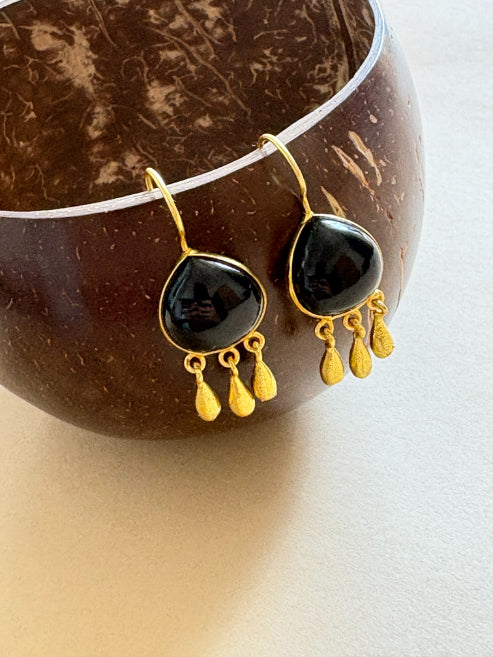 Ira Black Onyx 18K Gold-Plated Brass Earrings
