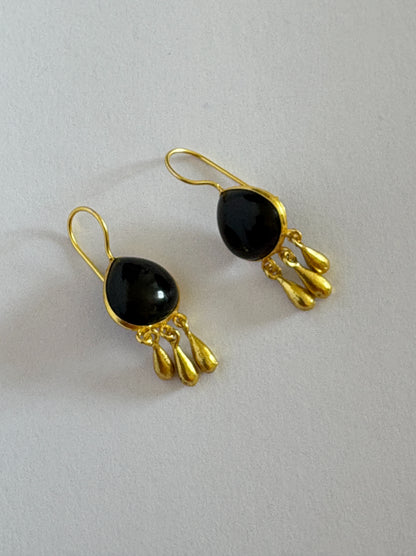 Ira Black Onyx 18K Gold-Plated Brass Earrings