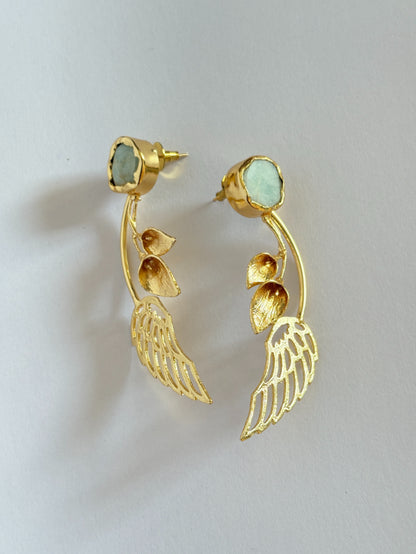 Meher Amazonite 18K Gold-Plated Brass Earrings