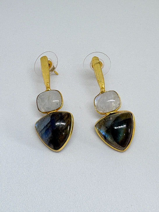 Samika Labradorite Moonstone Earrings