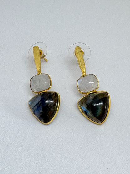 Samika Labradorite Moonstone Earrings