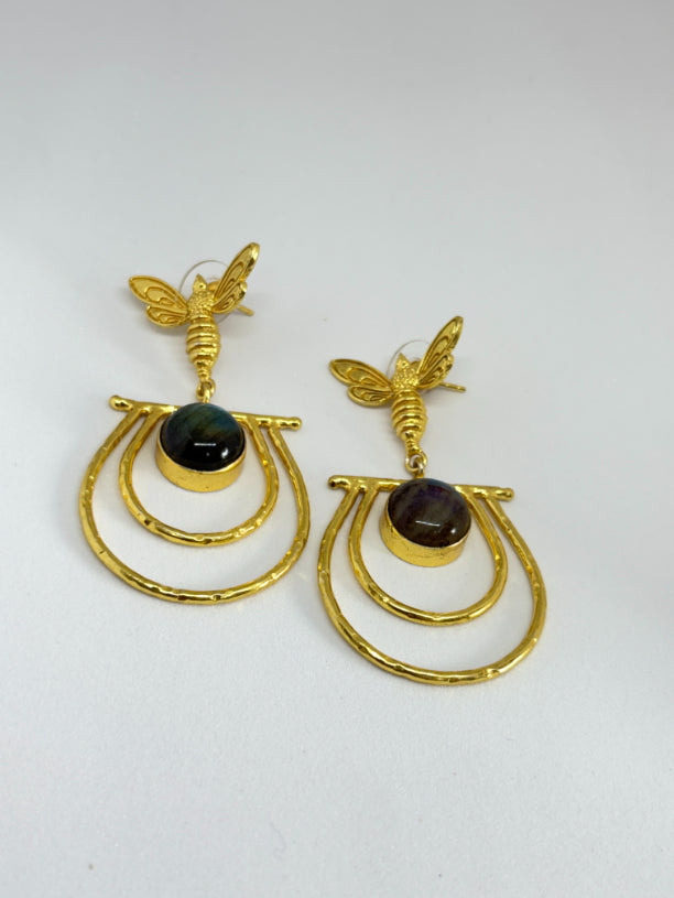 Aarika Labradorite Dragonfly Earrings