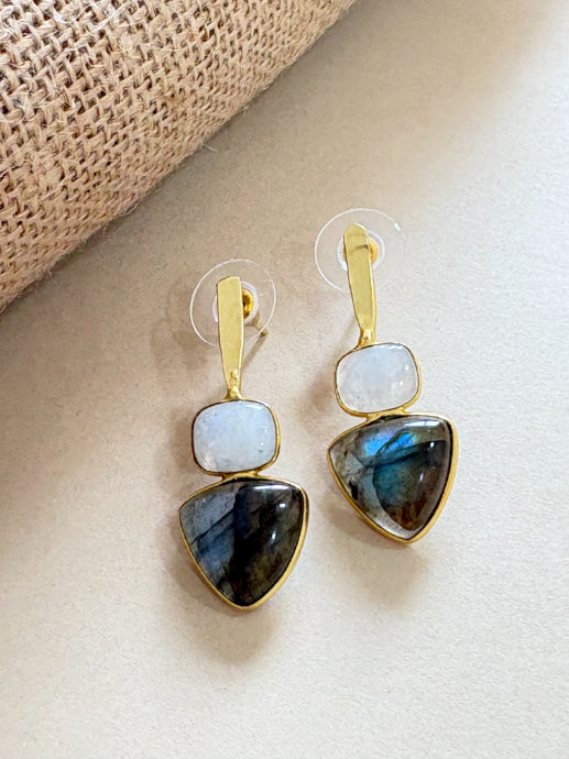 Samika Labradorite Moonstone Earrings