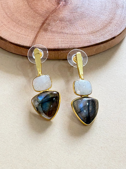 Samika Labradorite Moonstone Earrings