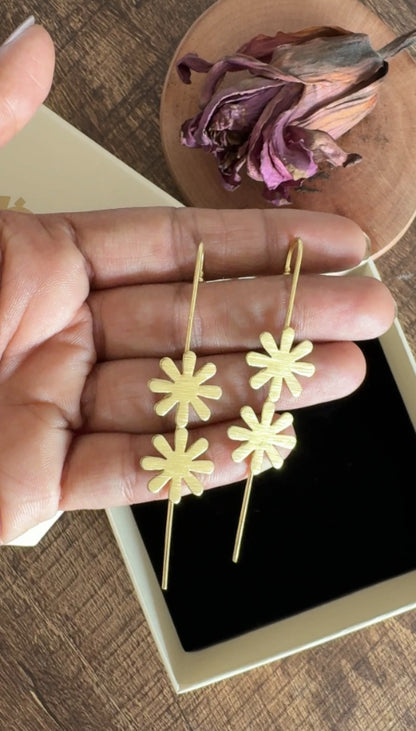 Vana Floral 18K Gold-Plated Brass Ear cuffs