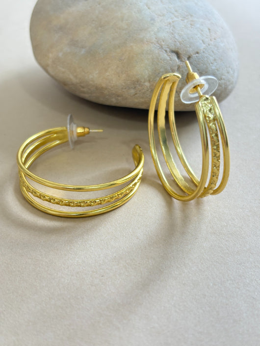 Trisha 18K Gold-Plated brass hoop earrings