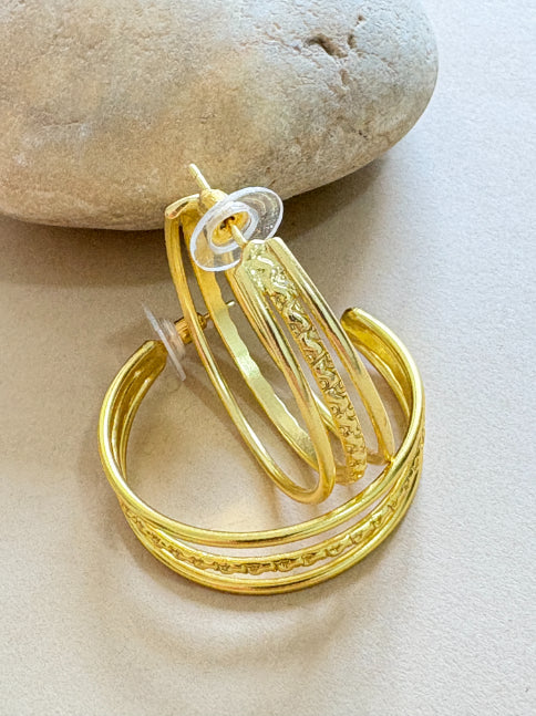 Trisha 18K Gold-Plated brass hoop earrings