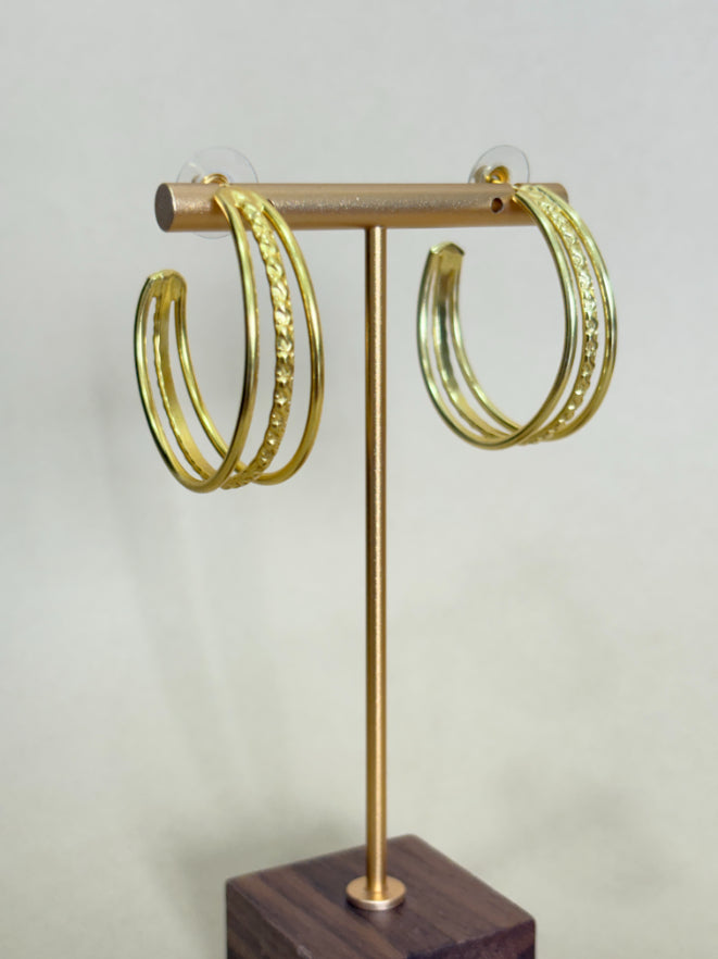 Trisha 18K Gold-Plated brass hoop earrings