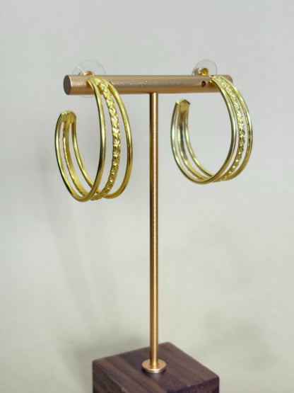 Trisha 18K Gold-Plated brass hoop earrings