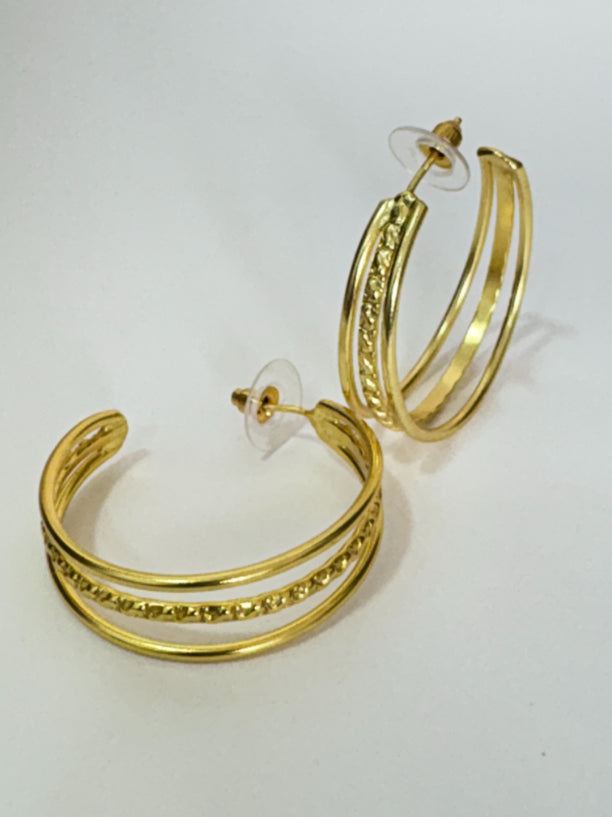 Trisha 18K Gold-Plated brass hoop earrings