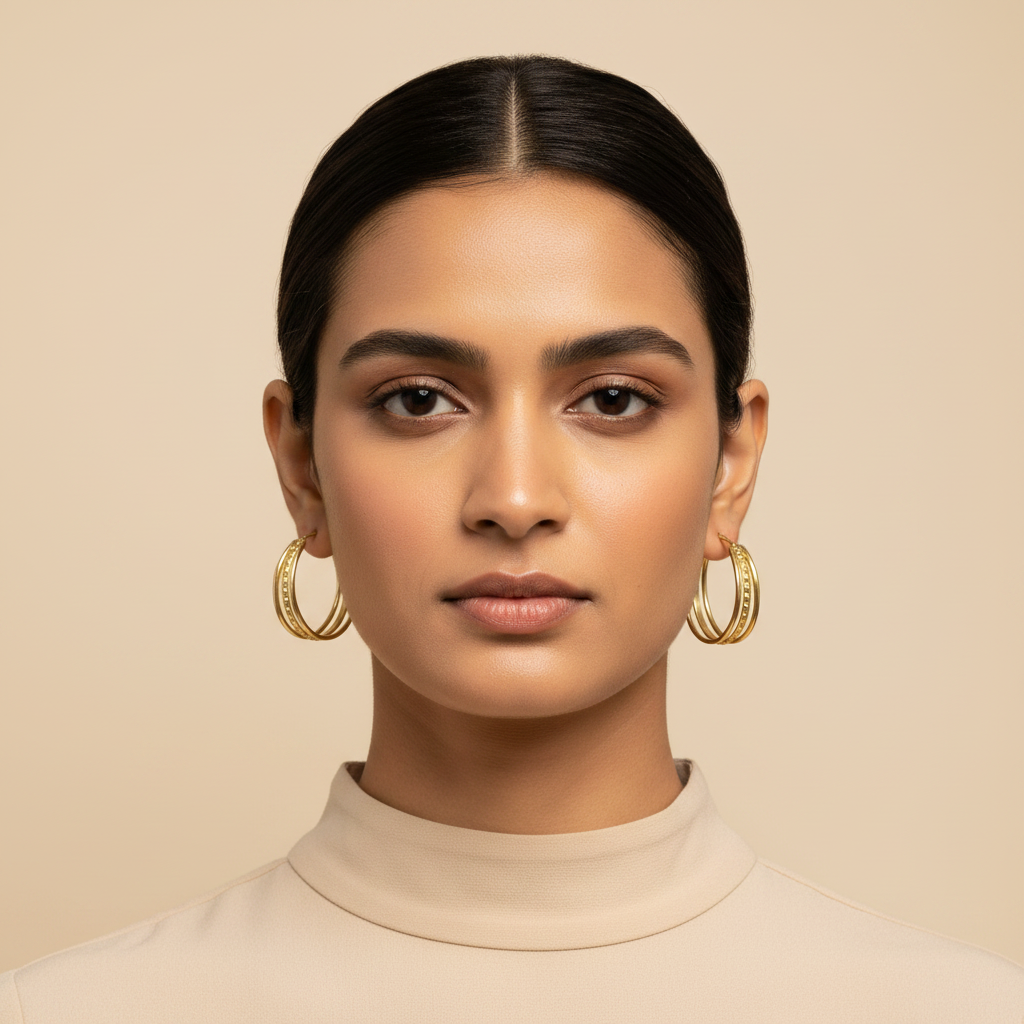 Trisha 18K Gold-Plated brass hoop earrings