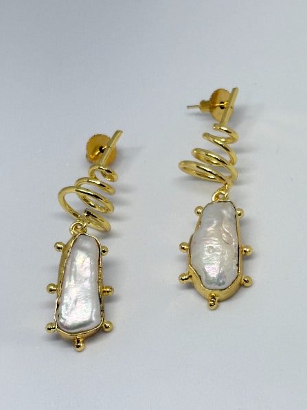 Aavarta Freshwater Baroque Pearl 18K Gold-Plated Brass Statement Earrings