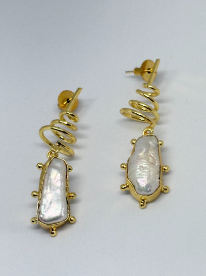 Aavarta Freshwater Baroque Pearl 18K Gold-Plated Brass Statement Earrings