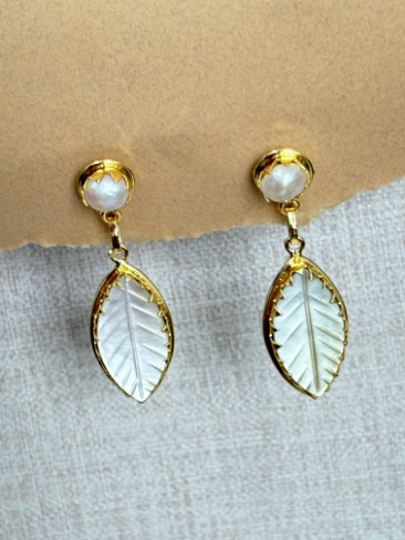 Parna 18K Gold-Plated Mother of Pearl Earrings