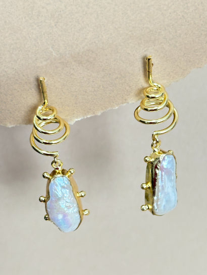 Aavarta Freshwater Baroque Pearl 18K Gold-Plated Brass Statement Earrings