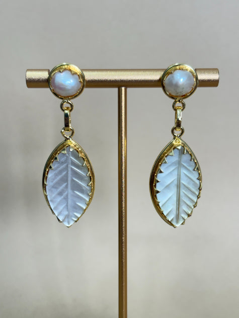 Parna 18K Gold-Plated Mother of Pearl Earrings