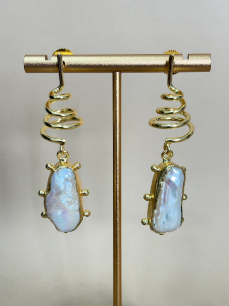 Aavarta Freshwater Baroque Pearl 18K Gold-Plated Brass Statement Earrings