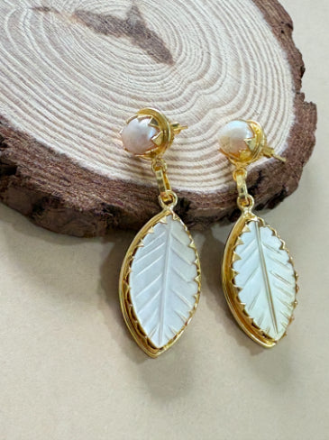 Parna 18K Gold-Plated Mother of Pearl Earrings