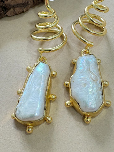 Aavarta Freshwater Baroque Pearl 18K Gold-Plated Brass Statement Earrings