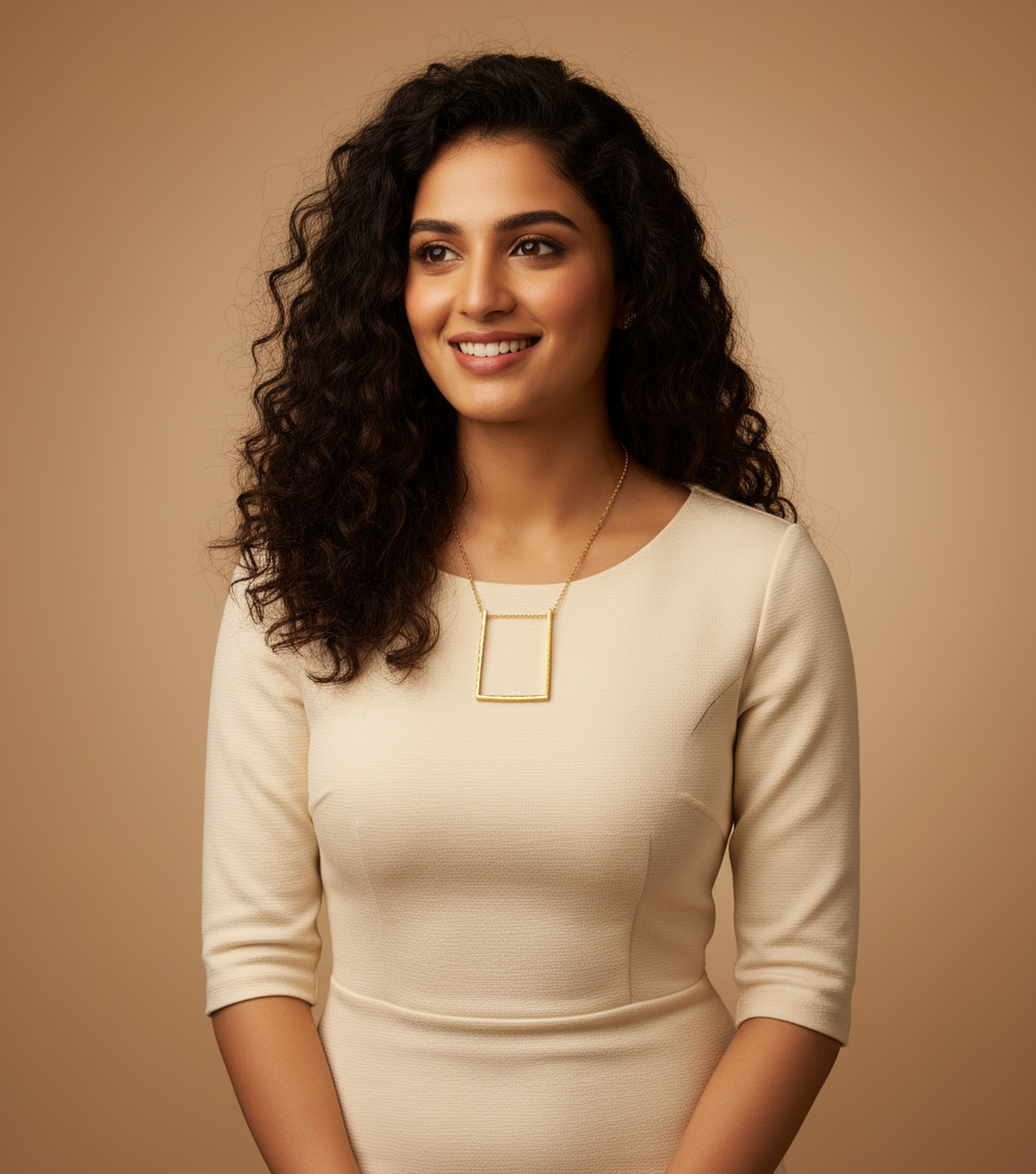 Ayatika Frame 18K Gold Plated Brass Necklace