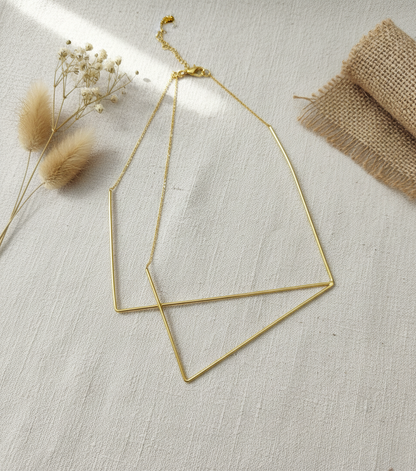 Akriti Linear 18K Gold-Plated Brass Necklace