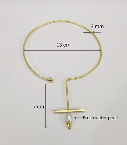 Nishka Drop 18K Gold-Plated Brass Freshwater Pearl Hasli