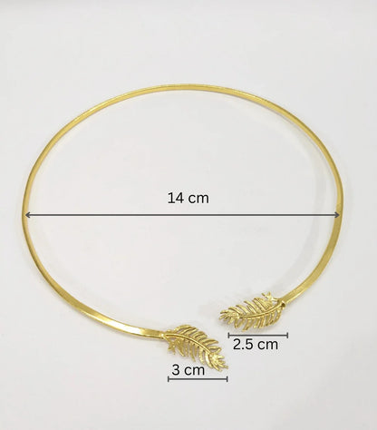 Vanasri Leaf 18K Gold-Plated Brass Hasli Necklace
