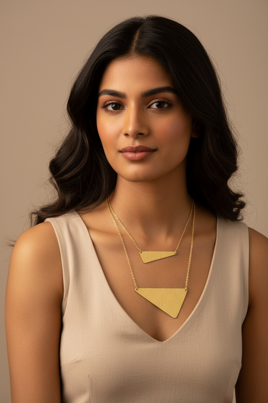 Dviksha Geometry 18K Gold-Plated Brass Necklace